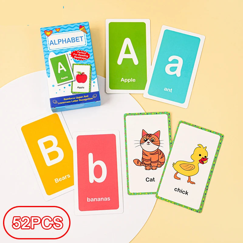 Montessori Learning Flash Cards Set - 58 Pieces for Early Education