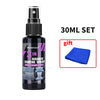 Bouteille noire de spray de revêtement céramique de 30ml pour protection automobile avec un chiffon bleu cadeau.