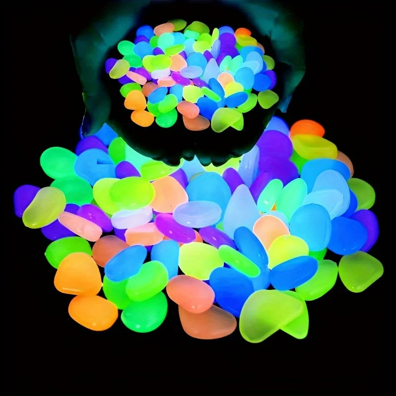 Glow-in-the-Dark Resin Pebbles for Garden & Landscape Lighting