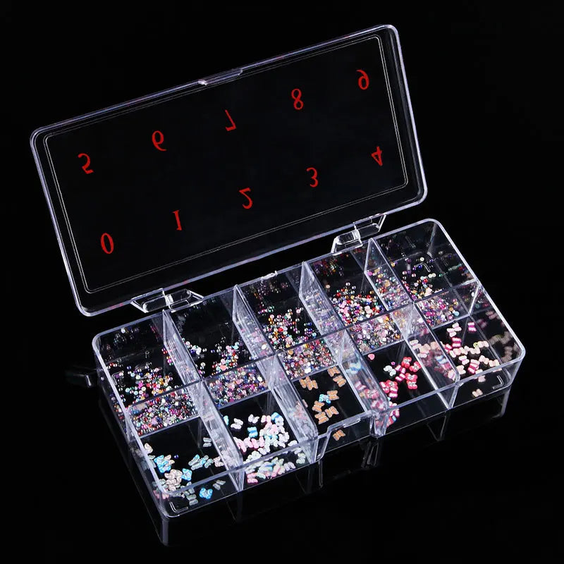Clear Nail Tip Storage Box with Compartments