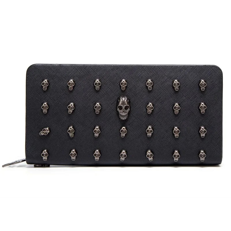 Skull Punk Style Long Wallet with RFID Protection