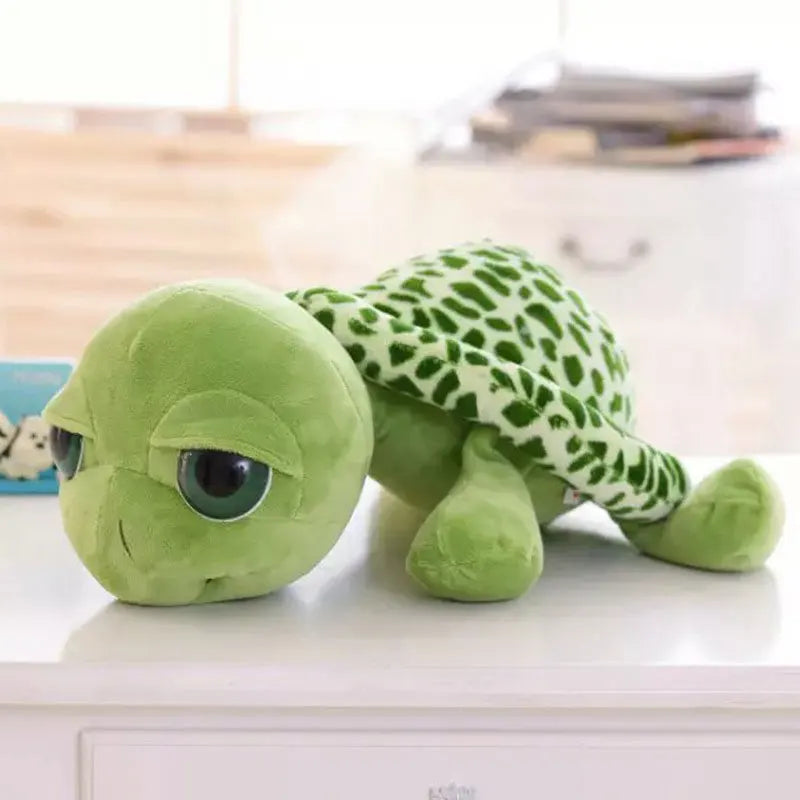 Adorable Big-Eye Green Turtle Plush Toy – Soft 20cm