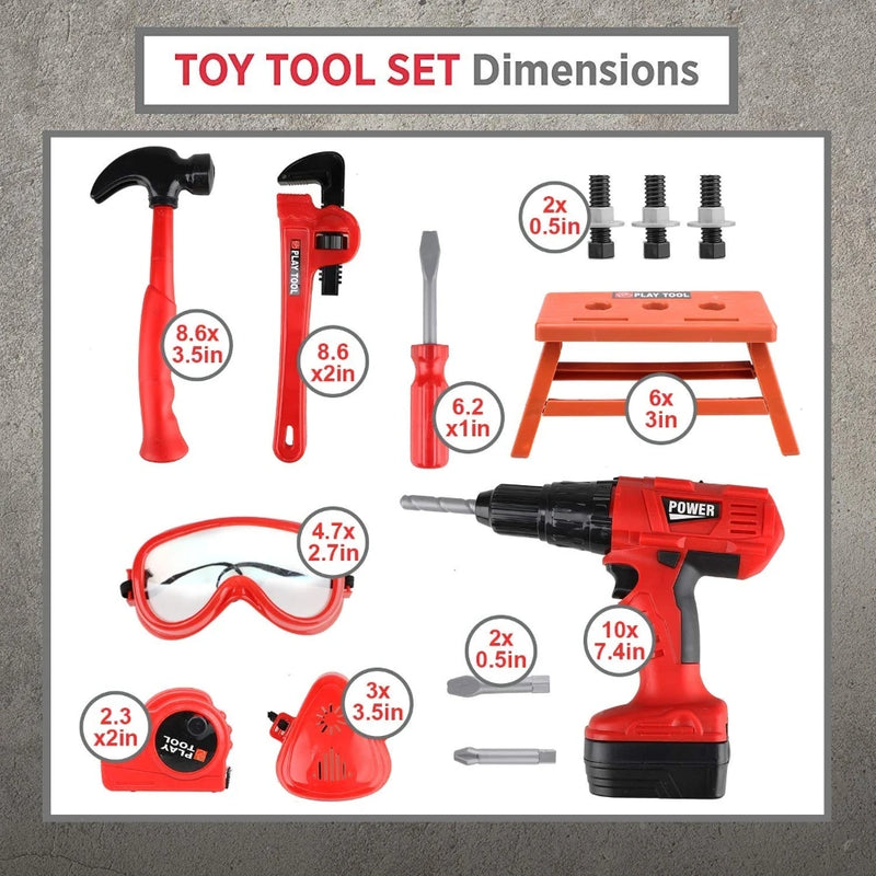 Electric Pretend Play Tool Set for Kids