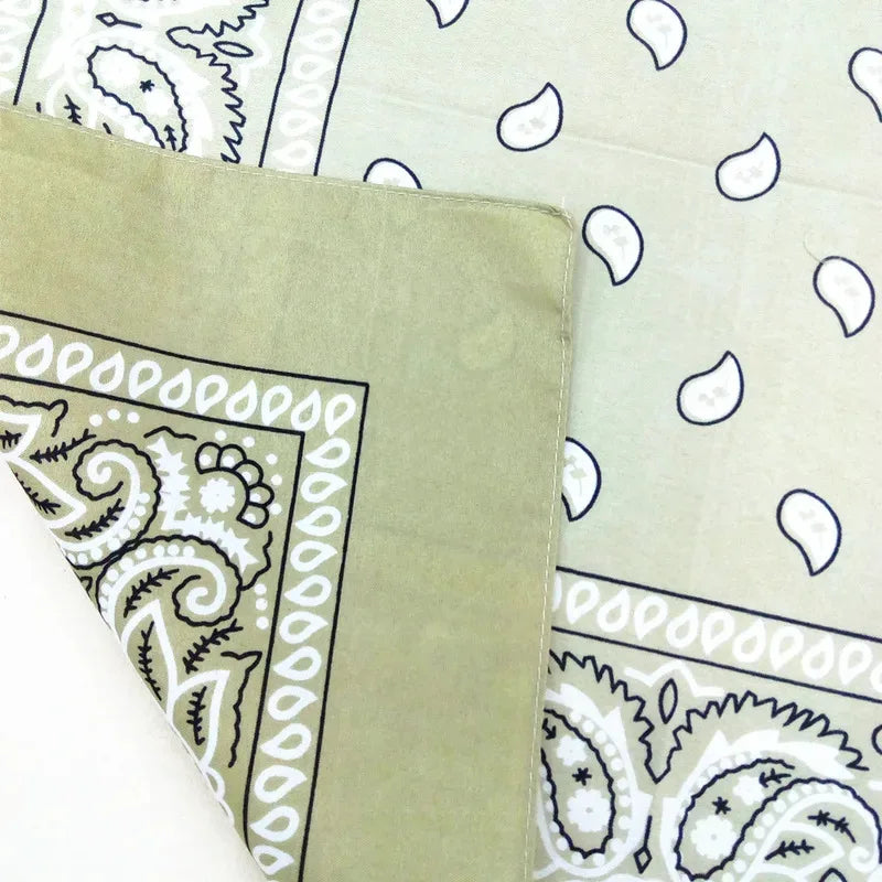 Paisley Bandana Square Scarf – 55cm Cotton Blend for Men and Women