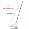 A silicone squeegee broom with a long adjustable handle and a wide, pink-edged head.