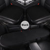 Black breathable ice silk car seat cushion shown from above and below.