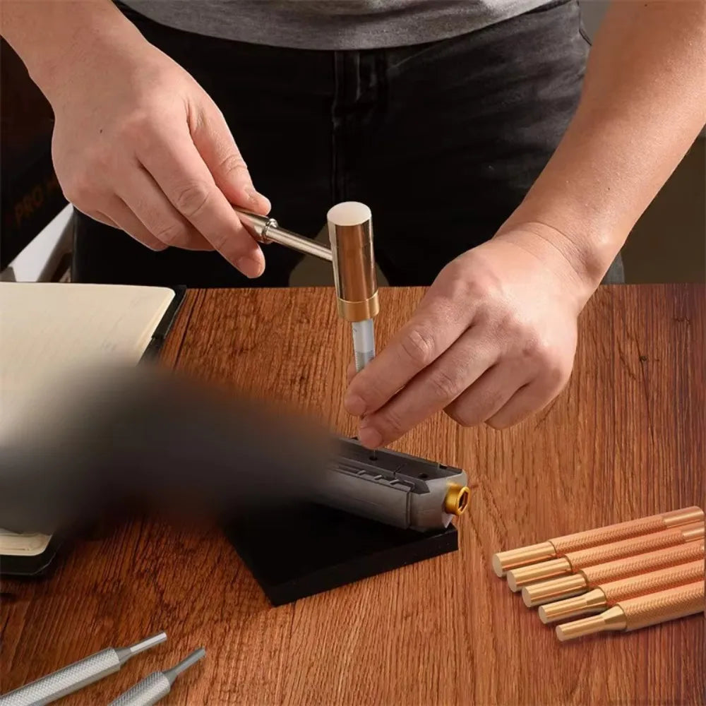 21-Piece Gunsmith Punch and Hammer Set with Bench Block