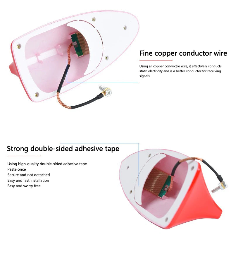 Shark Fin Car Antenna with FM/AM Signal Booster