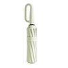 A light beige windproof automatic folding umbrella with a curved handle and cylindrical shaft.