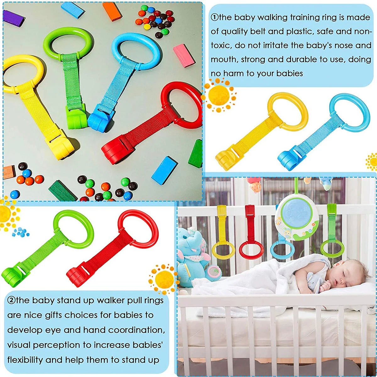 Baby Crib Pull Rings for Standing and Balance Training