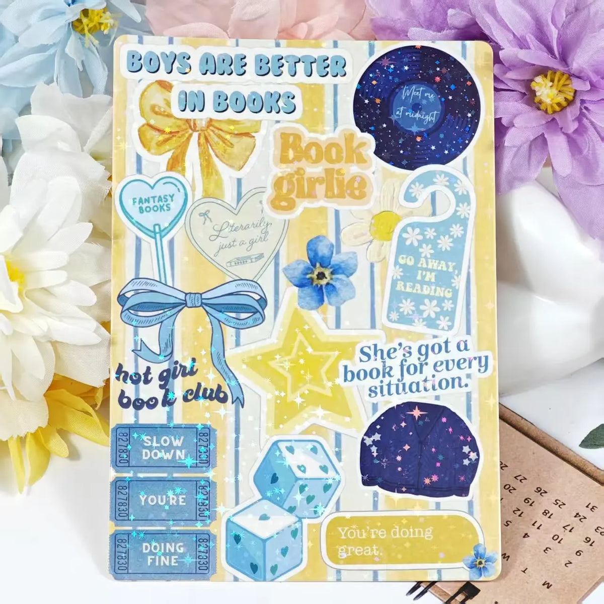 Cartoon Bow Design Insert Cards for Transparent Tablet Cases