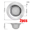 Stainless steel sink strainer mesh with a 32G gauge and 115mm diameter, shown in plan and profile views.