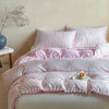 Cute Pink Bow Print Duvet Cover Set with Pillowcases