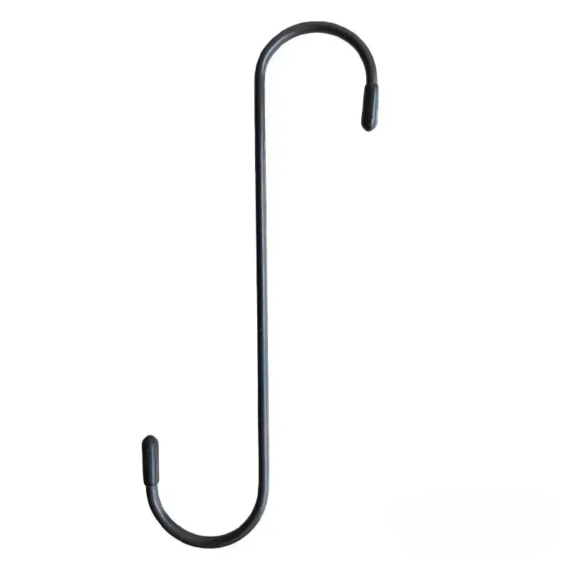 A black brake caliper hanger with an S-hook design for auto repair.