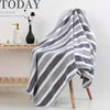 Extra Large Striped Coral Fleece Bath Towel