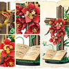 A building set featuring a floral cross design with red and green elements, including a wooden cross, flowers, and a Bible.