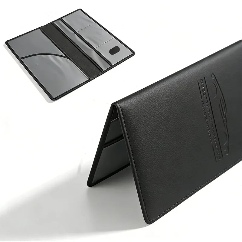 Premium PU Leather Car Document Organizer for Registration and Insurance