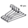 A set of 40 heavy-duty stainless steel wire clothes hangers displayed on a white background.