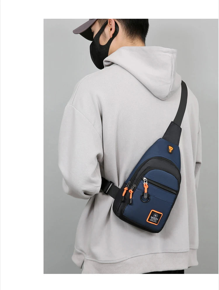 Nylon Chest Sling Bag for Men – Lightweight Crossbody Pouch