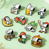 Snoopy Enamel Pin Set – 7 Cartoon Lapel Pins for Backpacks & Apparel