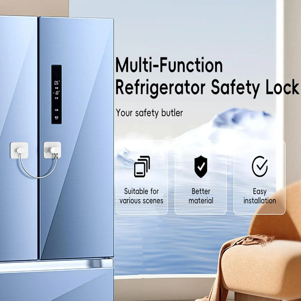 Childproof Refrigerator Door Lock (2-Pack)