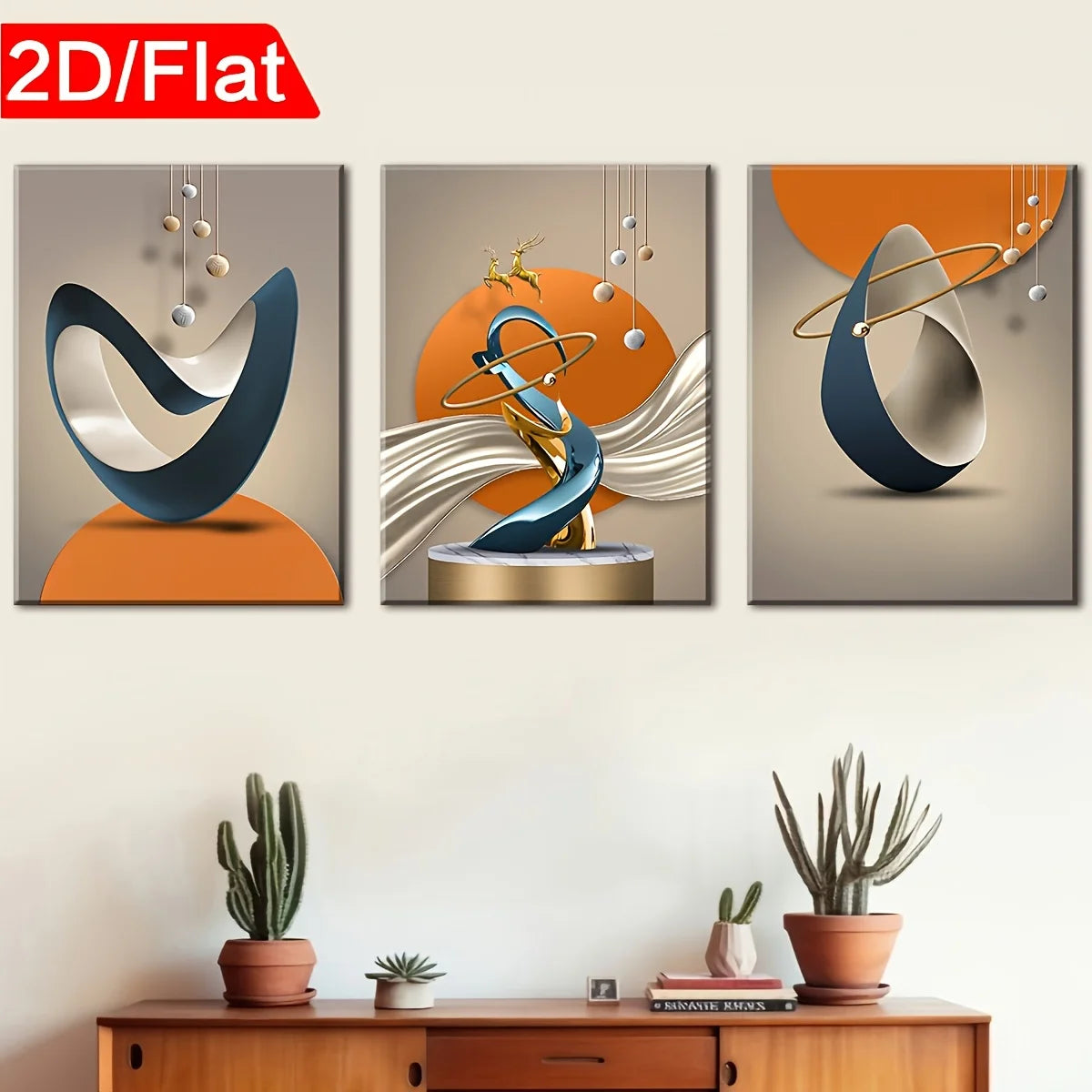 Abstract Framed Canvas Wall Art – Modern Light Luxury Decor