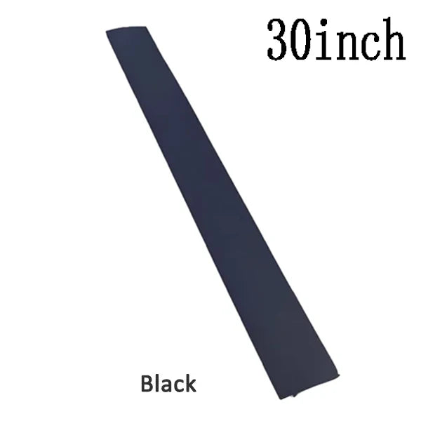 A black silicone stove counter gap cover shown in a vertical view.