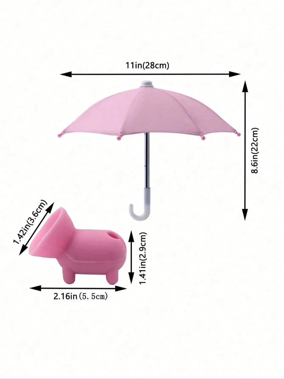 Pink UV-blocking phone sunshade with an adjustable suction cup stand.