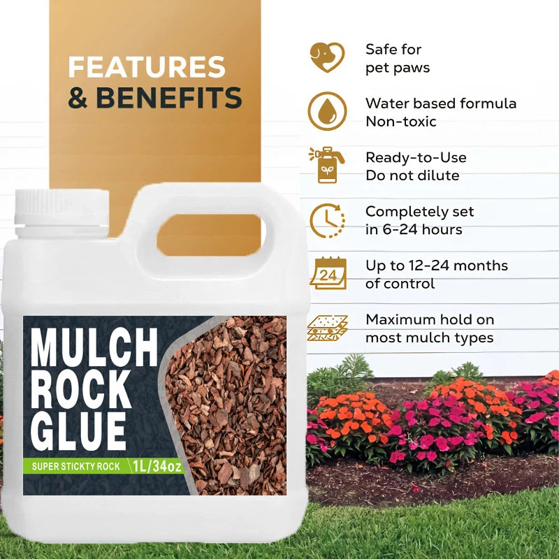 Mulch & Gravel Lock Adhesive for Paths, Patios, and Garden Borders