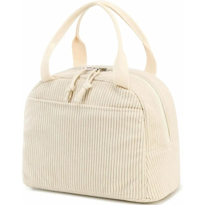 Insulated Corduroy Lunch Bag for Kids and Adults