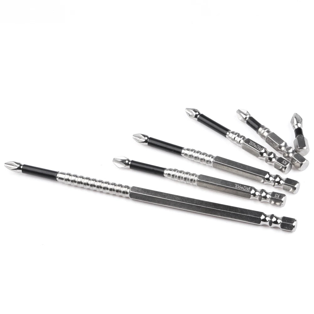 Magnetic Cross Head Screwdriver Bit Set (S2 Steel, Anti-Slip)