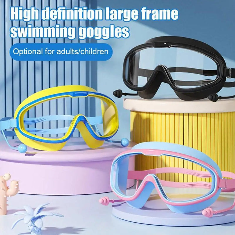 Anti-Fog Swim Goggles with Integrated Earplugs