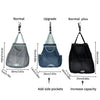 Comparison of three versions of a wall-mounted garbage bag holder: Normal, Upgrade (with side pockets), and Normal plus (incr