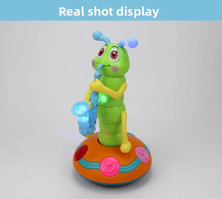 Musical LED Dancing Caterpillar Toy with Saxophone Handle