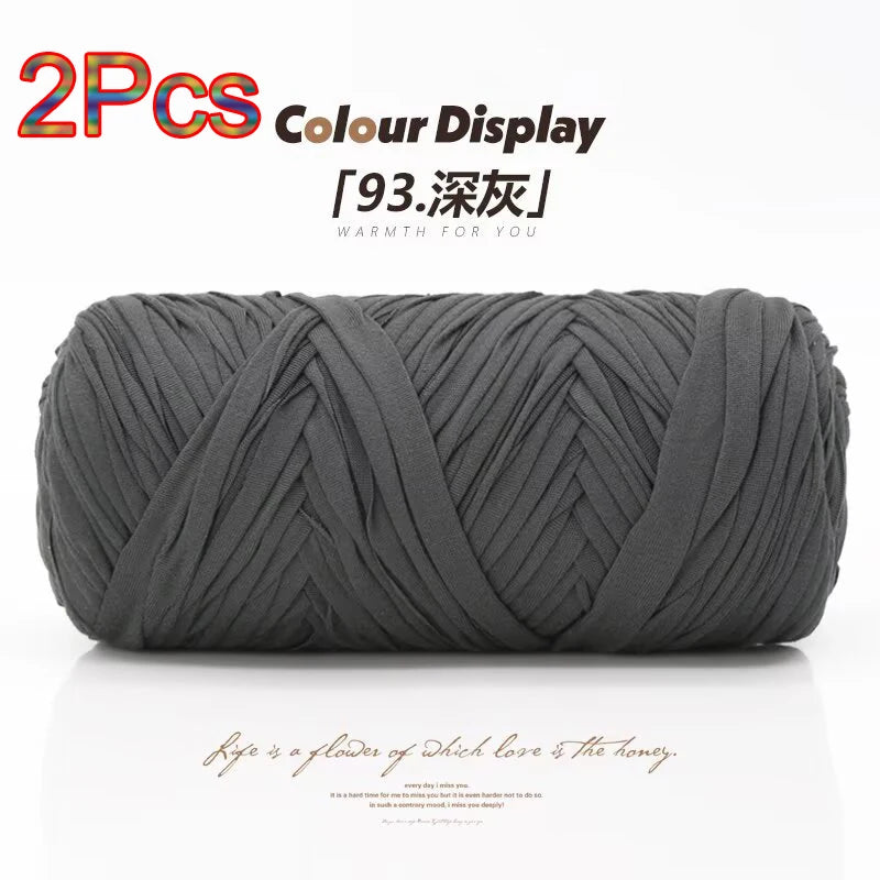 Elastic T-Shirt Yarn for Crochet and Knitting (2-Pack, 50m Each)