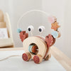 Montessori Wooden Crab Pull Toy with Bead Maze and Life Skills Activities
