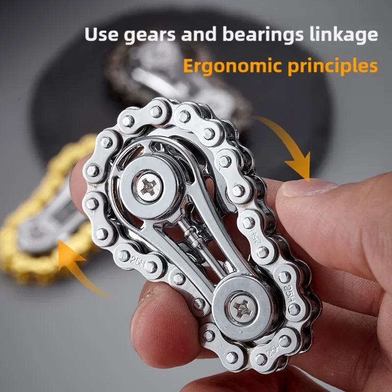 Metal Chain Sprocket Fidget Spinner for Stress Relief