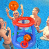 Inflatable Pool Basketball Hoop & Floating Ring Set