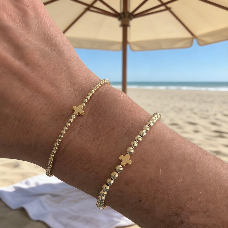 Elegant Gold-Plated Cross Bracelet for Women