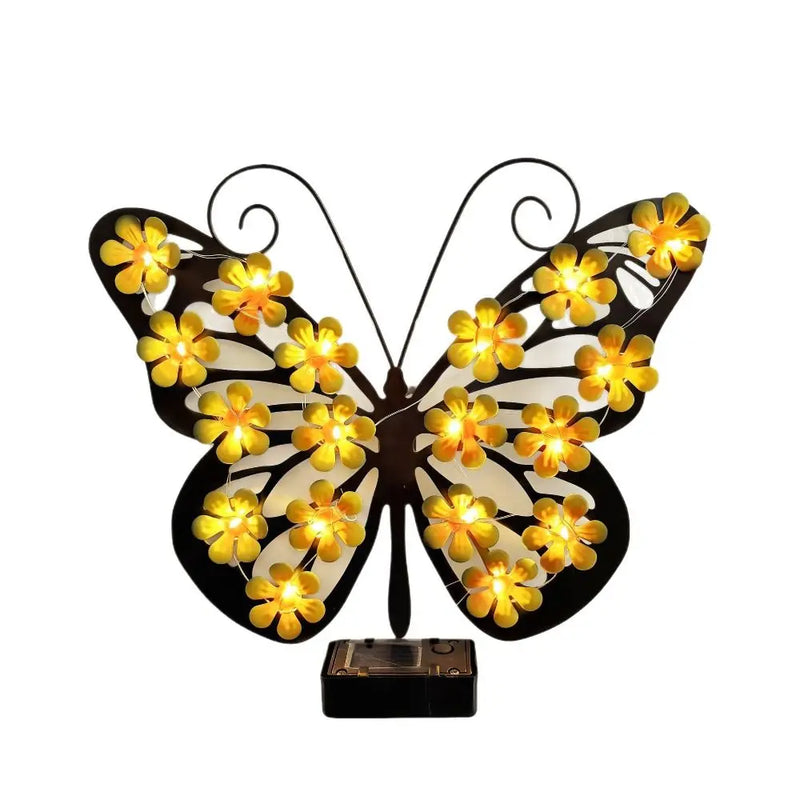 Solar-Powered Butterfly Wall Sconce
