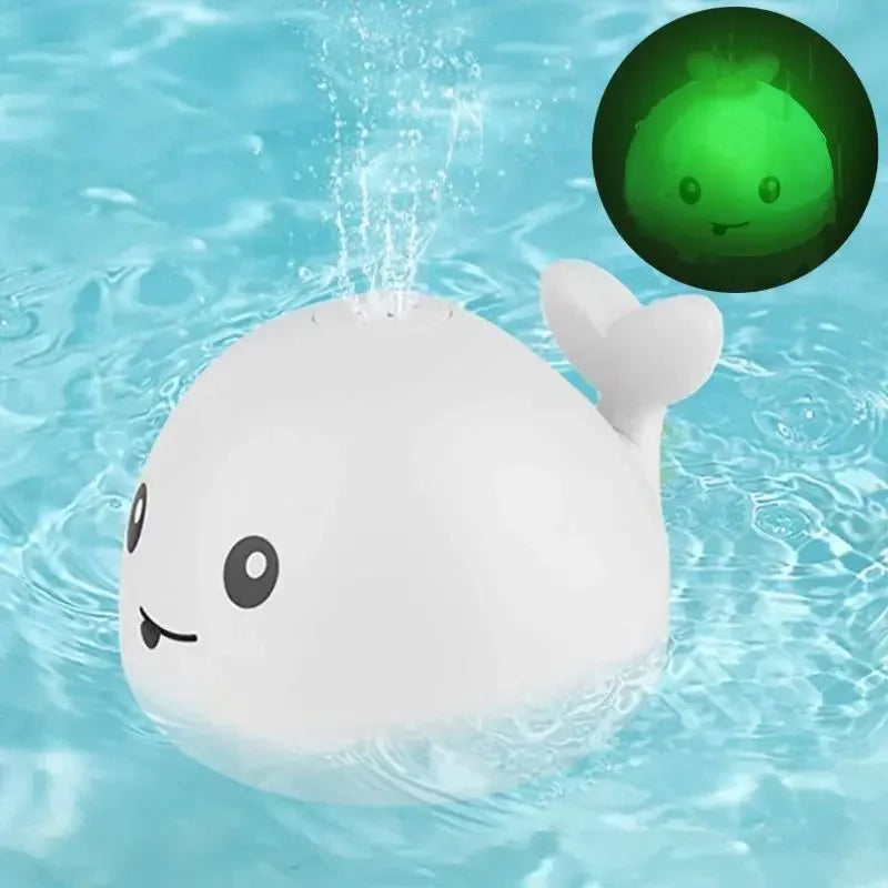 Whale Water Sprinkler Bath Toy with Glowing LED Lights