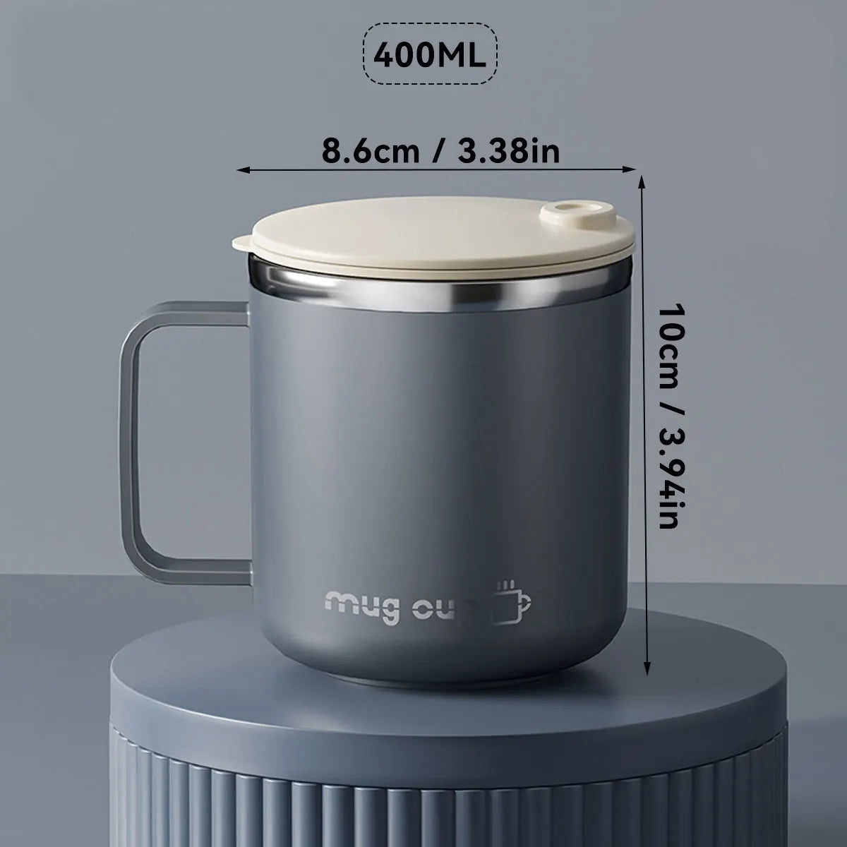 Tasse à Café en Acier Inoxydable 304 Isolée avec Couvercle