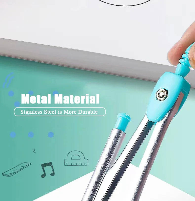 7-Piece Geometry Set with Compass and Ruler