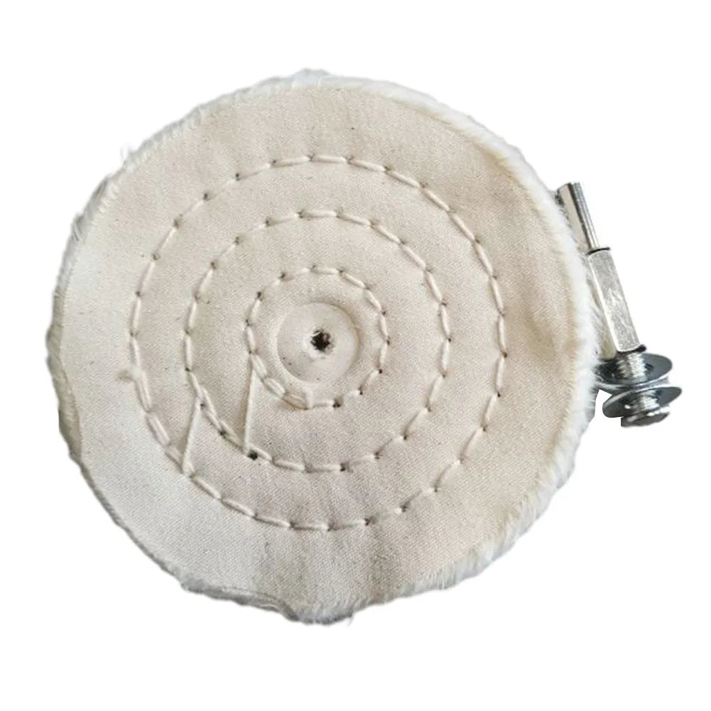 Cotton Polishing Wheel with 6mm Shank for Drill Buffing