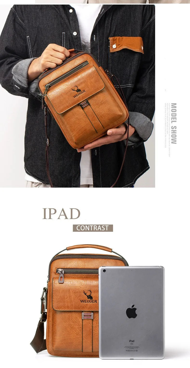 Vintage Waterproof Crossbody Messenger Bag for Men