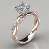 Two-Tone Princess Cut CZ Engagement Ring