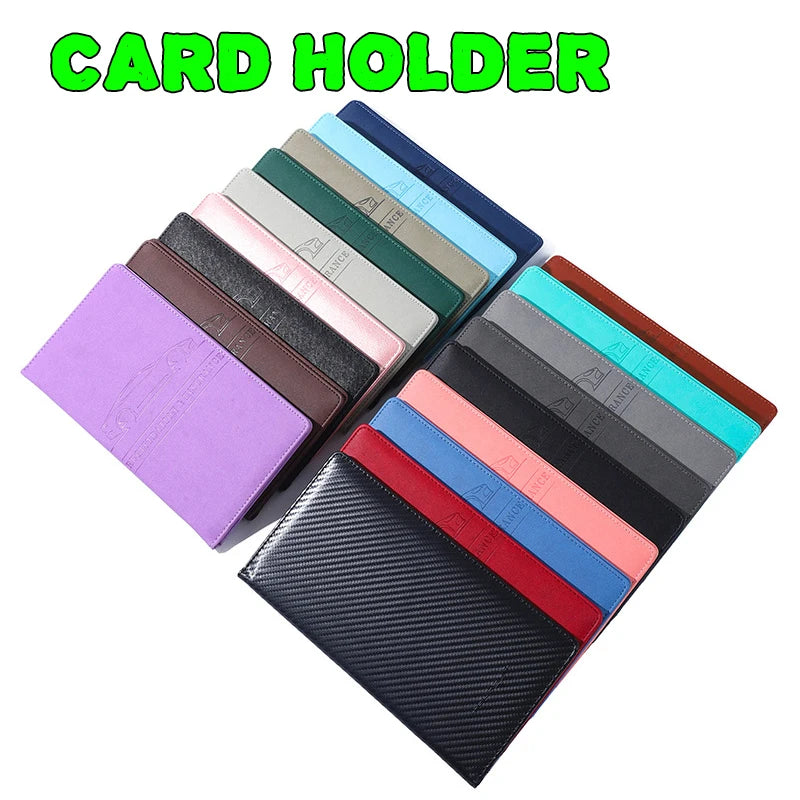 Leather Car Document Organizer with Card Holder