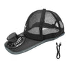Solar-Powered Cooling Fan Hat with USB Charging