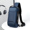 Bolso cruz para hombre azul oscuro multifuncional antirrobo con correa negra