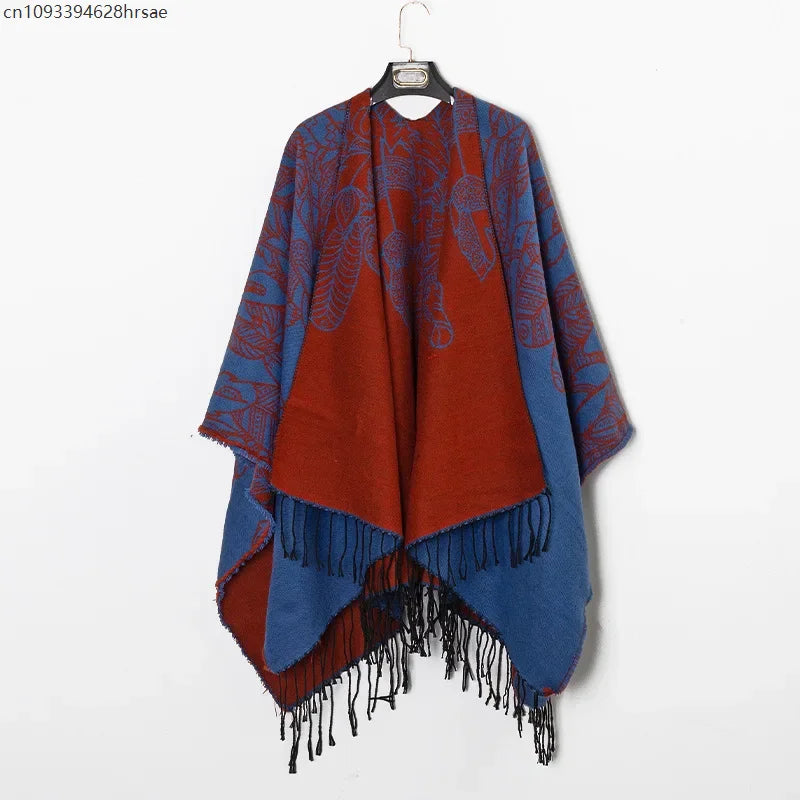 Men's Vintage Fringe Cape Coat